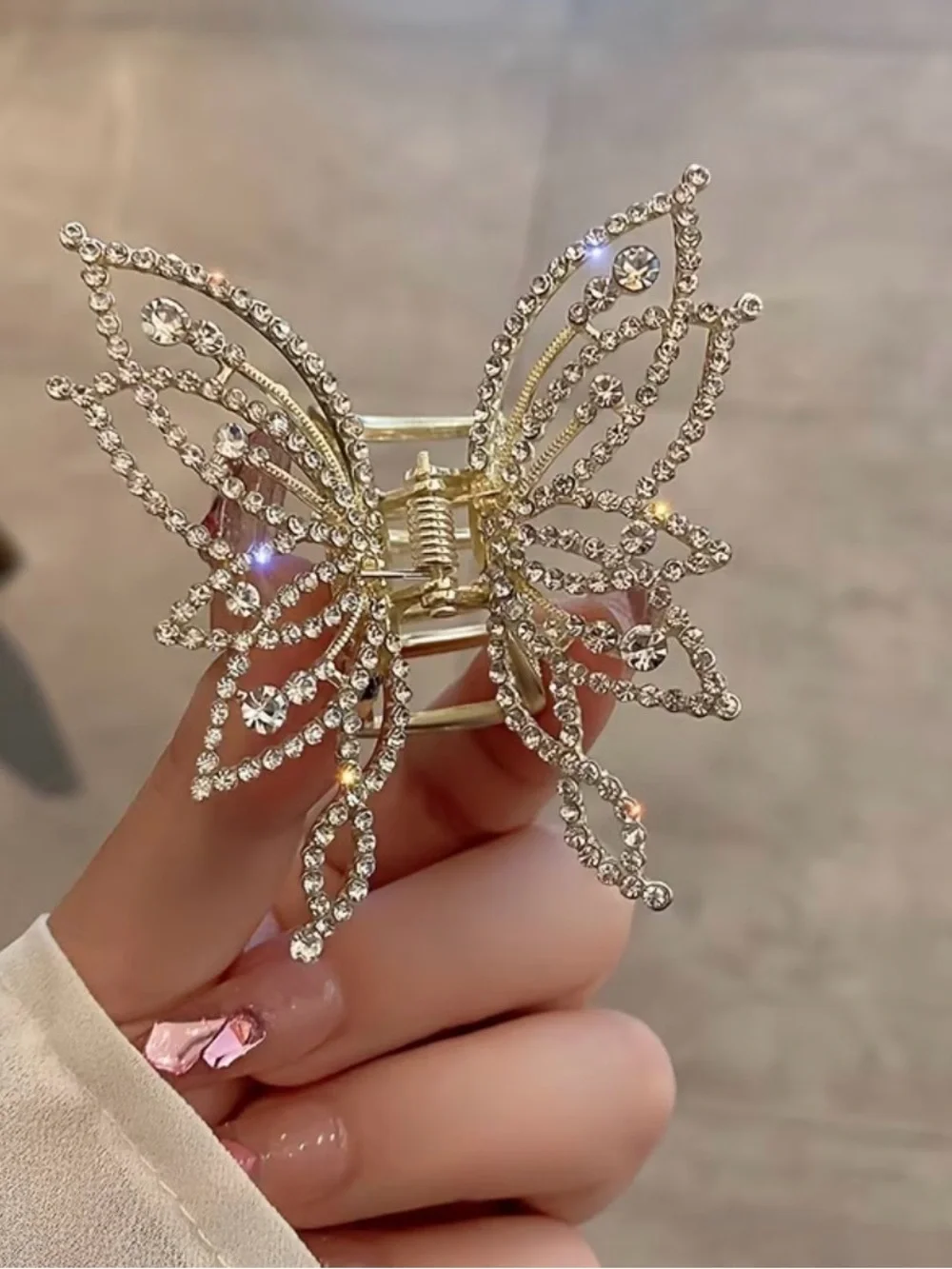 Pearl Butterfly metal Hair Clip - Hair Accessory